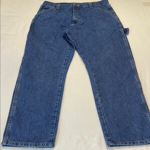 WRANGLER MENS CARPENTER SIZE 36/30 Classic Blue Denim Jeans